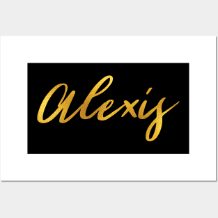 Alexis Name Hand Lettering in Gold Letters Posters and Art